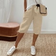 thumbnail image 2 of Weikingp Womens Bermuda Shorts，Shorts For Women Womens Casual Shorts Bermuda Shorts With Pockets Capri Shorts For Women Cotton Linen Shorts Womens Dressy Shorts Brown M, 2 of 9