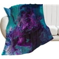 thumbnail image 2 of Galaxy Purple Teal Turquoise Flannel Fleece Throw Blankets 50"X40" Lightweight Fluffy Winter Fall Blanket Cozy Soft Fuzzy Plush Home Decor for Couch Bed Sofa Bedroom Living Room Travel, 2 of 6