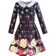 thumbnail image 1 of Girls Dress Fit-and-flare Flower Print Party Long Sleeve Cute 12, 1 of 6