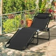 thumbnail image 3 of ZOPan Folding Chaise Lounge Chair, Sun Tanning Chair with Adjustable Reclining Back, Outdoor Recliner Chair for Pool, Beach, Patio, Lawn (Black No Pocket), 3 of 9