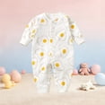 thumbnail image 7 of Bovxnpu Newborn Bodysuits Print Long Sleeve Crewneck Snap Romper Toddler Infant Outfits, 7 of 7