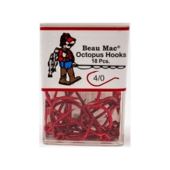 Beau Mac Octopus Hook Red size 4/0 BEAUKOR-4/0