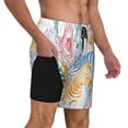 thumbnail image 3 of Fotbe Zebra Colourful Men’s Swim Trunks Quick Dry Swim Shorts Board Shorts with Mesh Lining-Large, 3 of 9