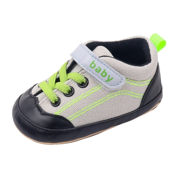 Zanarzt Infant Boy Shoes Unisex Baby Girls Boys Shoes, Newborn Infant Anti-Slip Soft Sole Frist Walking Breathable Sneakers Green,US 3