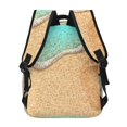 thumbnail image 4 of Zufioo Beach Footprint Print Casual Student Backpack, Adjustable Shoulder Straps Multi-Function Multi-Pocket Sports Bag Travel Backpack, Unisex-One Size, 4 of 5