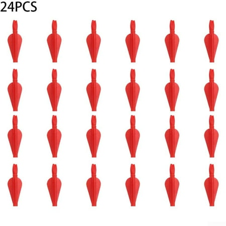 Aceovo Plastic Arrow Fletching Nocks Conjoined Vane 8Mm Arrow Shaft Hunting Red Red