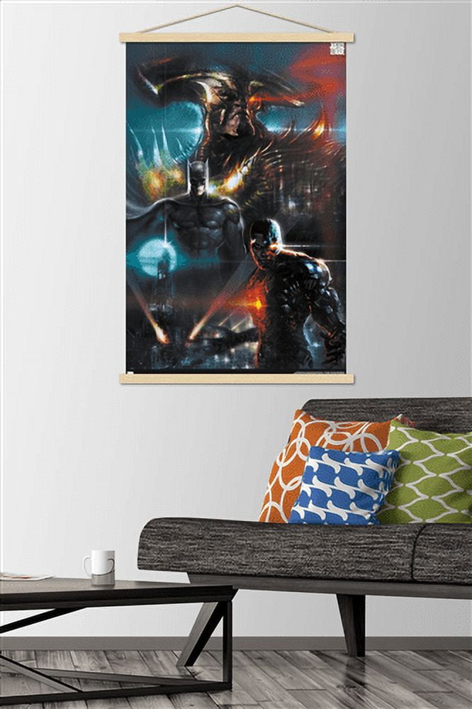 DC Zack Snyder's Justice League - Liam Sharp Variant Wall Poster with Wooden Magnetic Frame, 22.375" x 34"