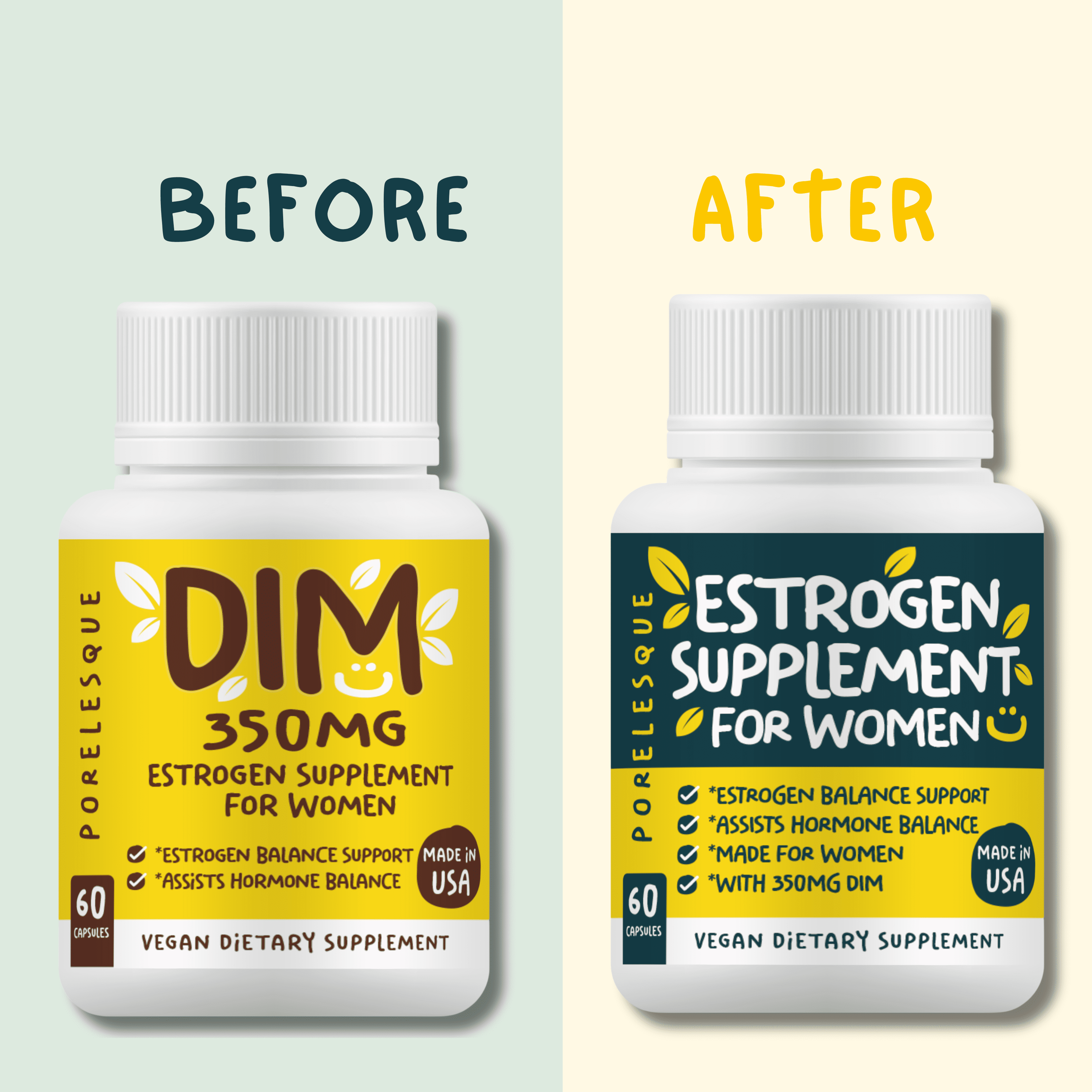 Estrogen Supplements Capsules For Women - Estrogen Pills with 350mg DIM, 60 Vegan Capsules