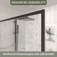 thumbnail image 4 of 34 in. W x 72 in. H Fixed Framed Shower Door in Matte Black Finish with Patterned Glass, 4 of 9