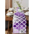 thumbnail image 4 of Purple Morocco Table Runner 90 Inches Long for Dining Table Decor,Rustic Country Smear Street Mottled Art Burlap Linen Farmhouse Table Runner Coffee Table Runners Dresser for Kitchen Party Holiday, 4 of 8