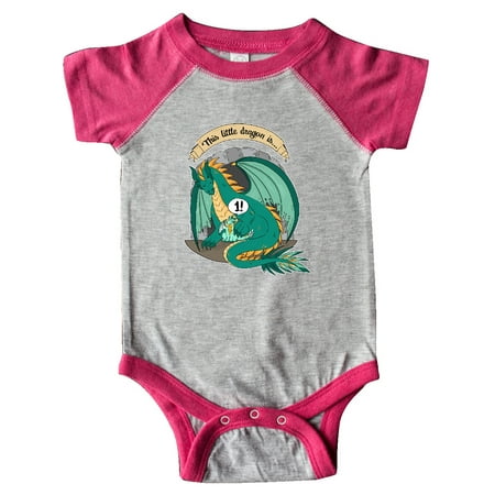 

Inktastic First Birthday This Little Dragon Is 1 Gift Baby Boy or Baby Girl Bodysuit