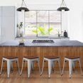 thumbnail image 3 of Changjie Furniture Metal Dining Chairs Set of 4 Stackable Kids Stools Side Stools Stackable Bar Stools (18 inch, Silver), 3 of 4