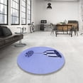 thumbnail image 4 of Ahgly Company Machine Washable Indoor Square Transitional Jeans Blue Area Rugs, 4' Square, 4 of 7