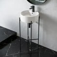 thumbnail image 6 of Monaco 15.75" Round Console Sink with Faucet Mount, White Basin Matte Black Legs, 6 of 11