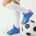 thumbnail image 6 of Dream Pairs Boys Girls Soccer Cleats Kids Football Shoes (Toddler/Little Kid/Big Kid) SDSO2301K BLUE/HOT PINK Size 6, 6 of 7
