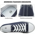thumbnail image 5 of Women's Platform White Canvas Shoes - Comfort Lace-Up Fashion Sneakers, 5 of 13