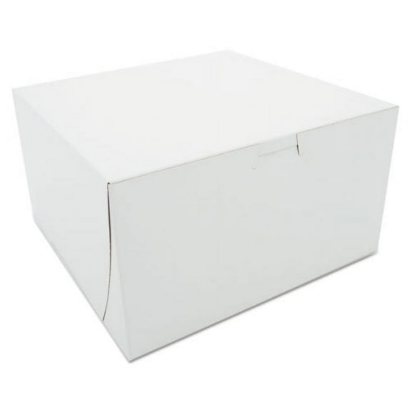Southern Champion Tray 0965 White One-piece Non-window Bakery Boxes, 9 X 9 X 5, White, Paper, 100/carton