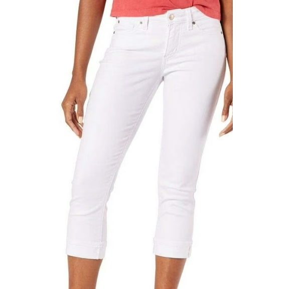 Signature by Levi Strauss & Co. Gold Women's Mid-Rise Slim Fit Capris, White Dove, Size 24