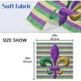 thumbnail image 6 of GZHJMY Mardi Gras Glitter Purple Green Yellow Stripes Cloth Napkin Fat Tuesday Kitchen Dining Table Collection Festive Holiday Seasonal Fun Housewarming Carnival Gift 4 Pack 20" × 20", 6 of 6