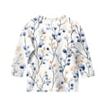 thumbnail image 3 of LTTVQM Girls Tops Size 12-13 Fall Trendy Floral Print Tee Three Quarter Sleeve Holiday Round Neck Blouse Tween Girls Cute Clothes Sky Blue 12-13 Years, 3 of 4