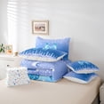 thumbnail image 6 of meiyoeat Ice Sequin Print Monogram 7 Pieces Full Size Bedding Sets,Blue Bow Initial Aesthetic Full Size Bed in a Bag For Girl,Colorful Stars Reversible, 6 of 7
