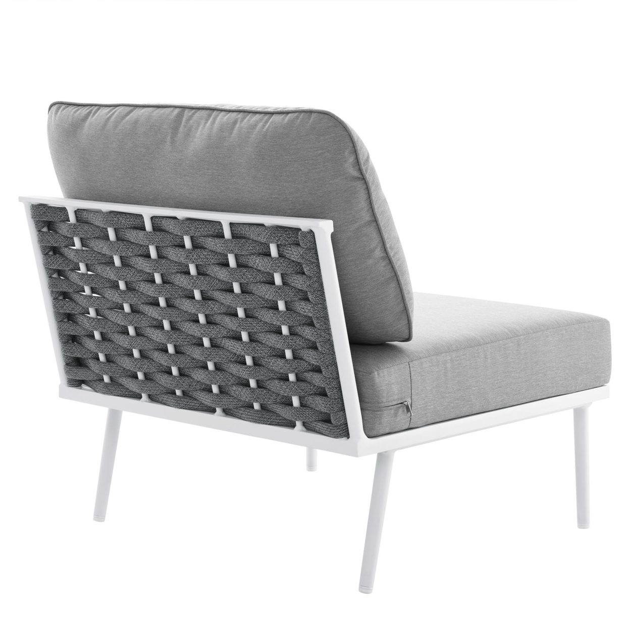 Modway Stance Modern Fabric & Aluminum Outdoor Armless Armchair in Gray - image 4 of 7