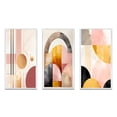 thumbnail image 2 of Designart "Retro Pink Gold Art Nouveau Elegance" Modern Geometric Framed Wall Art Set Of 3 - Pink Abstract Frame Gallery Wall Set For Home Decor, 2 of 7