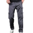 thumbnail image 4 of Handshe Men's Cargo Pants Stylish Elastic Waist with Multiple Pockets Casual Workwear, 4 of 4