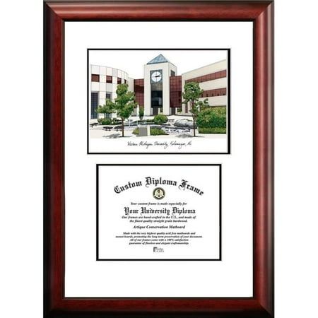 Western Michigan University Wood - Campus Images MI981V-96257625 7.625 x 9.625 in. Western Michigan University Scholar Diploma Satin Mahogany Frame