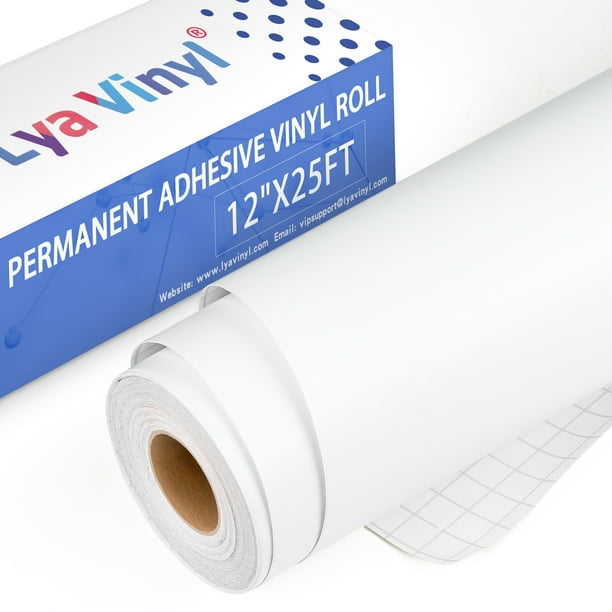 Lya Vinyl Matte White Permanent Vinyl for Cricut 12"x25ft Roll for