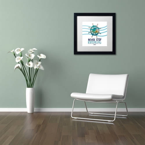 "Exploring" Canvas Art by Lisa Powell Braun, White Matte, Black Frame