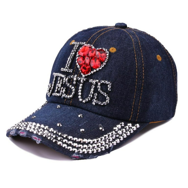 mnjin baseball caps women men adjustable bling letter  display picture 3