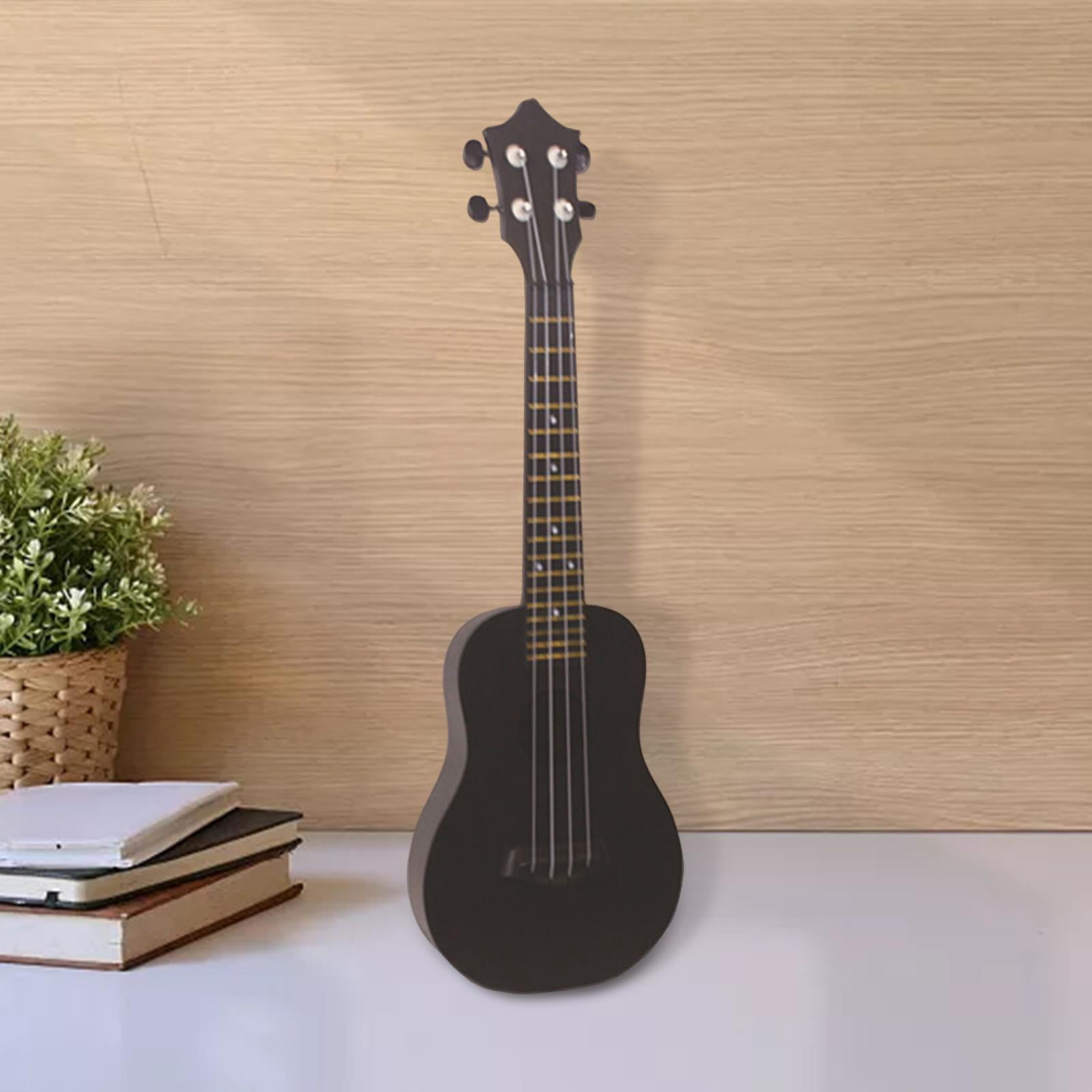 LeeQinersw Acoustic Ukulele Toy 4 Adjustable Strings Guitar Classical Instrument for Party Black