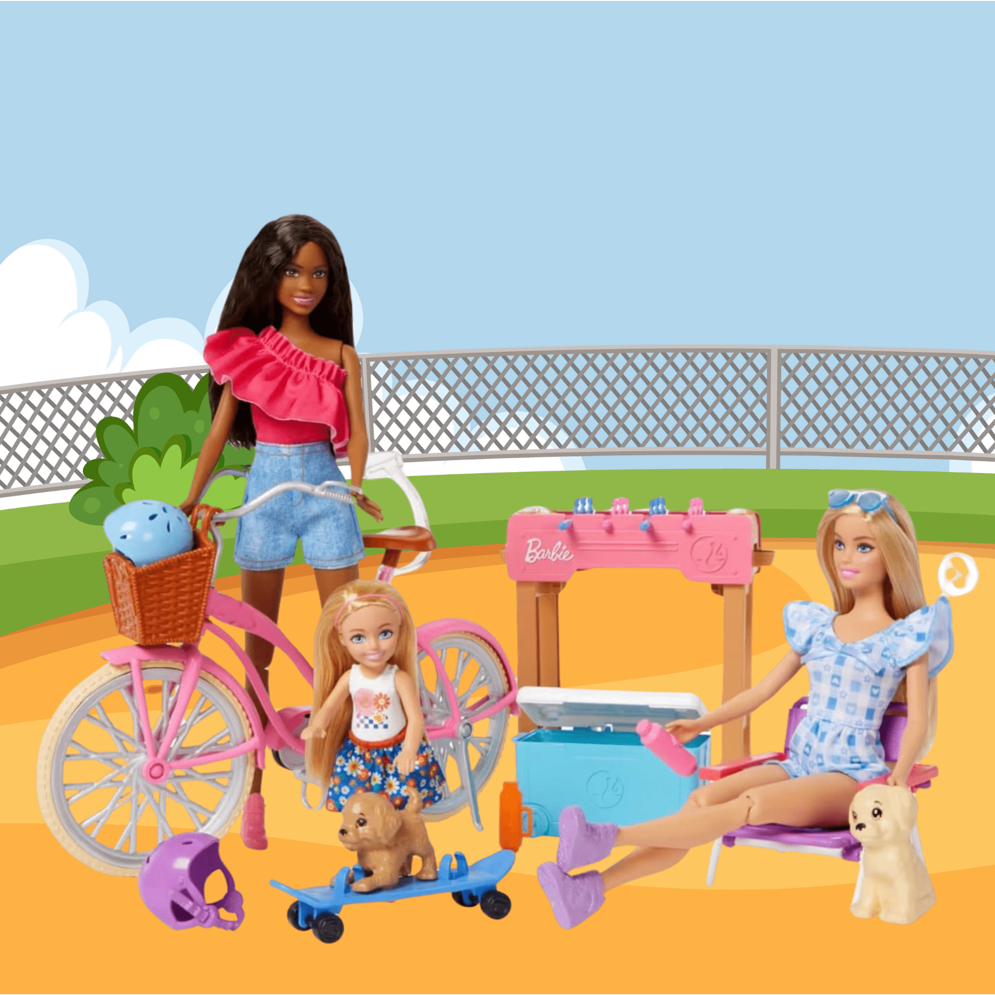 Barbie Backyard Fun Doll Playset with 3 Dolls