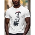 thumbnail image 3 of Dalmatian Dog Men's T Shirts Love Sunglasses T-Shirt for Men Animal Crew Neck Tees Cotton Tops, White, S, 3 of 7