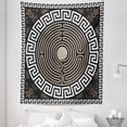 thumbnail image 1 of Greek Key Tapestry, Grecian Fret and Wave Pattern on Dark Background Antique Retro Swirls, Fabric Wall Hanging Decor for Bedroom Living Room Dorm, 5 Sizes, Dark Brown Coconut Tan, by Ambesonne, 1 of 1