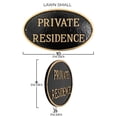 thumbnail image 2 of 6" x 10" Small Oval Private Residence Statement Plaque Sign with Lawn Stake - White/Black, 2 of 6