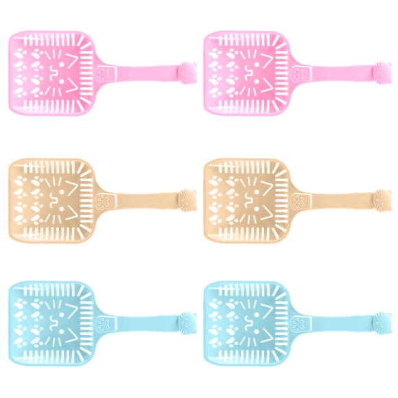 BEADCEST 6pcs Litter Scooper for Pine Pellets Plastic Assorted Color Manure Cleaning for Home Sanitation