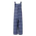 thumbnail image 7 of BLVB Women Overalls Sleeveless Striped Jumpsuits Wide Leg Bib Pants Rompers Summer Beach Outfits with Pockets, 7 of 7