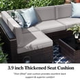 thumbnail image 3 of 7 Piece Patio Furniture Sets, Outdoor Sectional Patio Conversation Set Wicker Rattan Sofa Chair Set with Cushion and Glass Table, 3 of 6