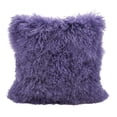 thumbnail image 1 of Fennco Styles Genuine Mongolian Lamb Fur Down Filled Decorative Throw Pillow, Many Colors (16-inch Square, Ultra Violet), 1 of 2
