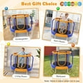 thumbnail image 2 of Costway Mini Trampoline with Enclosure for Kids, Blue/Orange, 48.00" x 48.00" x 39.50", 2 of 7