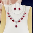 thumbnail image 4 of Xinyolin Bridal Necklace Earrings Water Drop-shaped Rhinestone - Electroplating Sparkling Jewelry Set for Wedding, 4 of 8