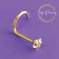 thumbnail image 2 of Perno curvo de oro macizo de 14 quilates con piercing Kody adornado con una circonita cuadrada de 1,5 mm, 2 of 4