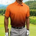 thumbnail image 5 of VSSSJ Men's Golf Shirts Short Sleeve Moisture Wicking Casual T-Shirt Quick Dry Regular Fit Button Athletic Tennis Collared Shirts Orange XXXL, 5 of 5