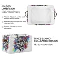 thumbnail image 2 of 2 Pack Storage Bins with Handle Fabric Organizer Basket Foldable Box Fox Head with Flower 14.2x10.2x8.3, 2 of 8