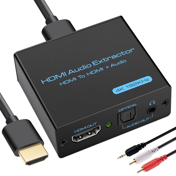 HDMI Audio Extractor 4K HDMI to Optical 3.5mm AUX Audio Adapter Splitter Converter Supports HDCP Dolby Digital DTS 5.1