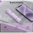 thumbnail image 5 of 2-in-1 women's bikini trimmer, double headed bikini shaver, body and facial hair removal, rechargeable cordless electric shaver, suitable for face, chin, pubic bone, armpit, IPX7 waterproof, purple, 5 of 6