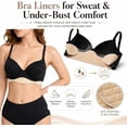 thumbnail image 3 of 5 Pack Boob Bra Towel Breast Sweat Liners, Underboob Sweat Absorber Pads Reusable Cotton Bra Liners for Women, 3 of 6