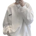 thumbnail image 3 of Top tipo gofre con cuello redondo para hombre,Top de manga larga para hombre Top informal para hombre Tops sueltos de manga larga para hombre Diseño elevado, 3 of 12